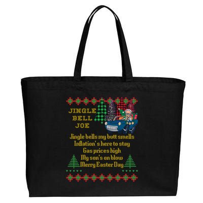 Jingle Joe Biden Xmas Carol Trump Ugly Christmas Sweater Great Gift Cotton Canvas Jumbo Tote