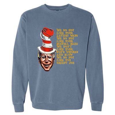 Jingle Joe Biden Xmas Rhyme Trump Fun Ugly Christmas Sweater Garment-Dyed Sweatshirt