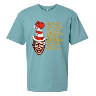 Jingle Joe Biden Xmas Rhyme Trump Fun Ugly Christmas Sweater Sueded Cloud Jersey T-Shirt