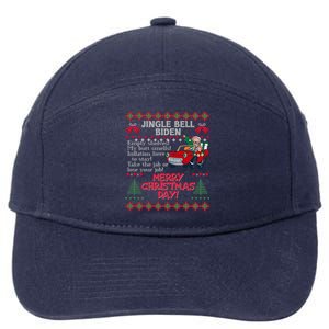 Jingle Joe Biden Xmas Carol Trump Ugly Christmas Sweater Meaningful Gift 7-Panel Snapback Hat