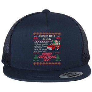 Jingle Joe Biden Xmas Carol Trump Ugly Christmas Sweater Meaningful Gift Flat Bill Trucker Hat