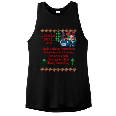 Jingle Joe Biden Xmas Carol Trump Ugly Christmas Sweater Gift Ladies PosiCharge Tri-Blend Wicking Tank