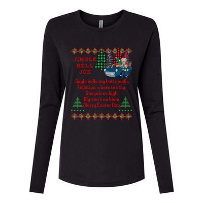 Jingle Joe Biden Xmas Carol Trump Ugly Christmas Sweater Gift Womens Cotton Relaxed Long Sleeve T-Shirt