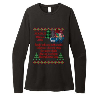 Jingle Joe Biden Xmas Carol Trump Ugly Christmas Sweater Gift Womens CVC Long Sleeve Shirt