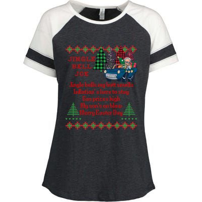 Jingle Joe Biden Xmas Carol Trump Ugly Christmas Sweater Gift Enza Ladies Jersey Colorblock Tee