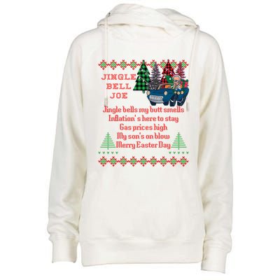 Jingle Joe Biden Xmas Carol Trump Ugly Christmas Sweater Gift Womens Funnel Neck Pullover Hood