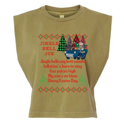 Jingle Joe Biden Xmas Carol Trump Ugly Christmas Sweater Gift Garment-Dyed Women's Muscle Tee