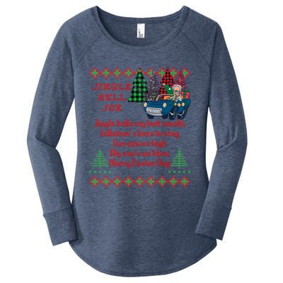 Jingle Joe Biden Xmas Carol Trump Ugly Christmas Sweater Gift Women's Perfect Tri Tunic Long Sleeve Shirt