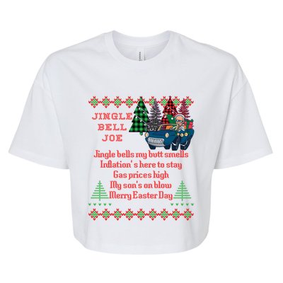 Jingle Joe Biden Xmas Carol Trump Ugly Christmas Sweater Gift Bella+Canvas Jersey Crop Tee