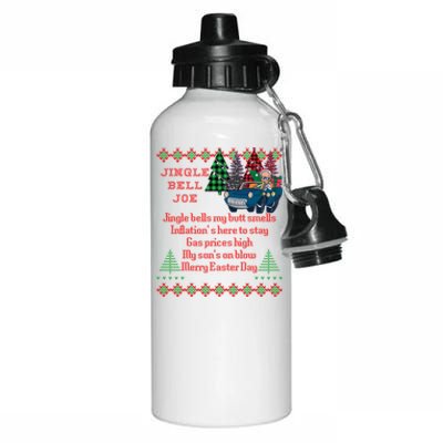 Jingle Joe Biden Xmas Carol Trump Ugly Christmas Sweater Gift Aluminum Water Bottle 