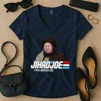 Jhad Joe Biden A Real American Hero Funny Women's V-Neck T-Shirt
