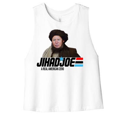 Jhad Joe Biden A Real American Hero Funny Women's Racerback Cropped Tank