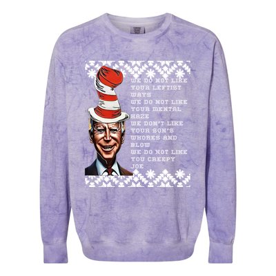 Jingle Joe Biden Xmas Rhyme Trump 1 Ugly Christmas Sweater Gift Colorblast Crewneck Sweatshirt