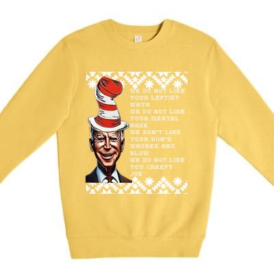 Jingle Joe Biden Xmas Rhyme Trump 1 Ugly Christmas Sweater Gift Premium Crewneck Sweatshirt