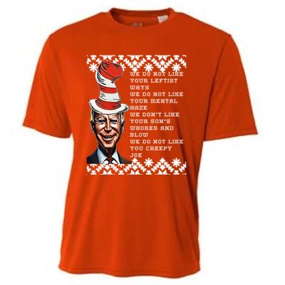 Jingle Joe Biden Xmas Rhyme Trump 1 Ugly Christmas Sweater Gift Cooling Performance Crew T-Shirt