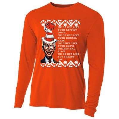 Jingle Joe Biden Xmas Rhyme Trump 1 Ugly Christmas Sweater Gift Cooling Performance Long Sleeve Crew