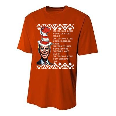 Jingle Joe Biden Xmas Rhyme Trump 1 Ugly Christmas Sweater Gift Performance Sprint T-Shirt