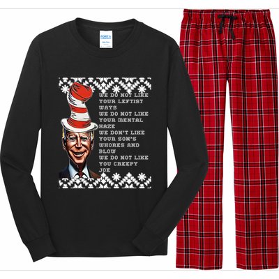 Jingle Joe Biden Xmas Rhyme Trump 1 Ugly Christmas Sweater Gift Long Sleeve Pajama Set