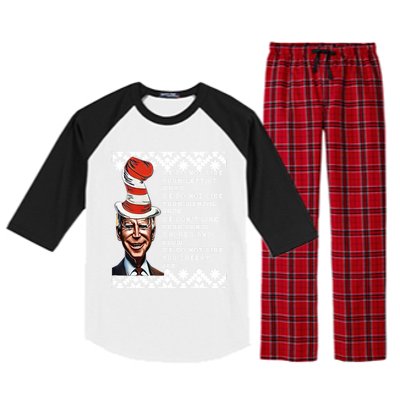 Jingle Joe Biden Xmas Rhyme Trump 1 Ugly Christmas Sweater Gift Raglan Sleeve Pajama Set