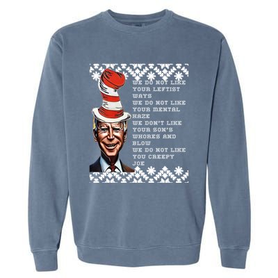 Jingle Joe Biden Xmas Rhyme Trump 1 Ugly Christmas Sweater Gift Garment-Dyed Sweatshirt