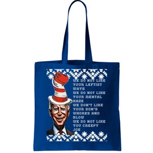 Jingle Joe Biden Xmas Rhyme Trump 1 Ugly Christmas Sweater Gift Tote Bag