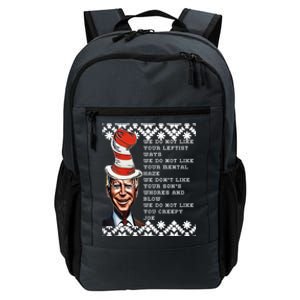 Jingle Joe Biden Xmas Rhyme Trump 1 Ugly Christmas Sweater Gift Daily Commute Backpack