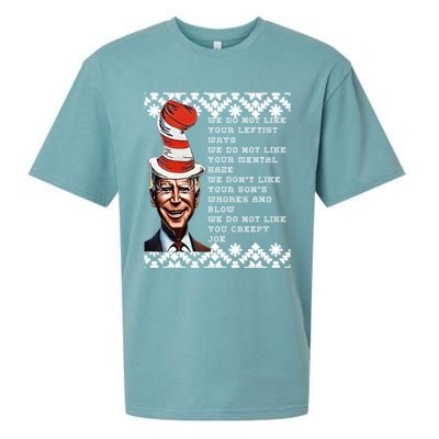 Jingle Joe Biden Xmas Rhyme Trump 1 Ugly Christmas Sweater Gift Sueded Cloud Jersey T-Shirt