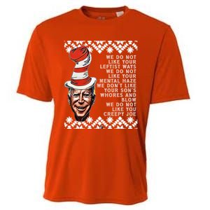 Jingle Joe Biden Xmas Rhyme Trump 12 Ugly Christmas Sweater Gift Cooling Performance Crew T-Shirt