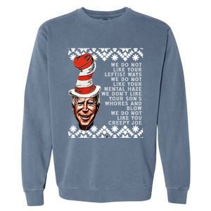 Jingle Joe Biden Xmas Rhyme Trump 12 Ugly Christmas Sweater Gift Garment-Dyed Sweatshirt