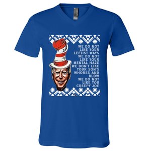 Jingle Joe Biden Xmas Rhyme Trump 12 Ugly Christmas Sweater Gift V-Neck T-Shirt