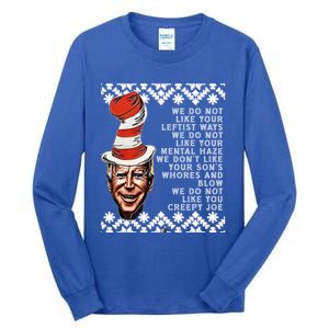 Jingle Joe Biden Xmas Rhyme Trump 12 Ugly Christmas Sweater Gift Tall Long Sleeve T-Shirt