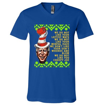 Jingle Joe Biden Xmas Rhyme Trump 31 Ugly Christmas Sweater Gift V-Neck T-Shirt