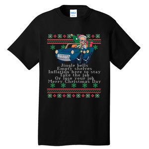 Jingle Joe Biden Funny Santa Trump Ugly Christmas Sweater Tall T-Shirt