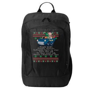 Jingle Joe Biden Funny Santa Trump Ugly Christmas Sweater City Backpack