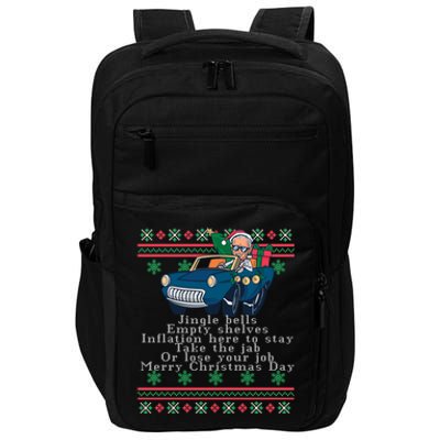 Jingle Joe Biden Funny Santa Trump Ugly Christmas Sweater Impact Tech Backpack