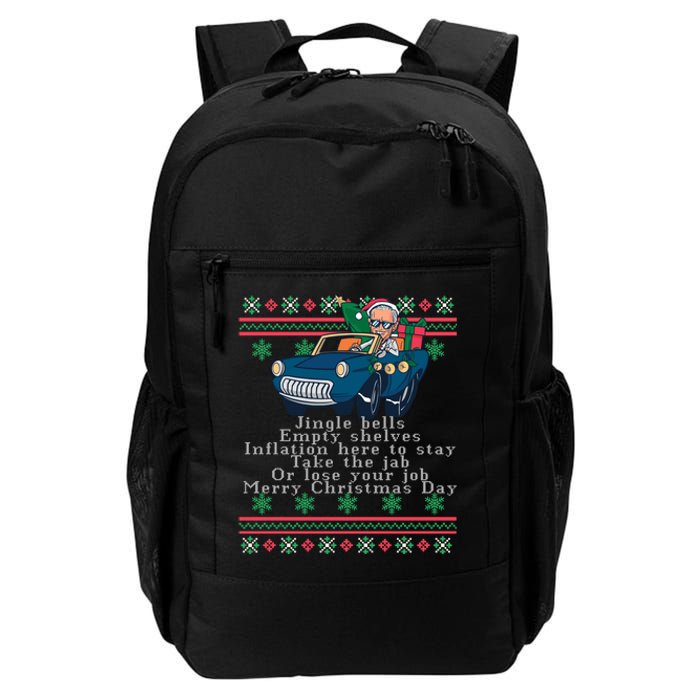 Jingle Joe Biden Funny Santa Trump Ugly Christmas Sweater Daily Commute Backpack