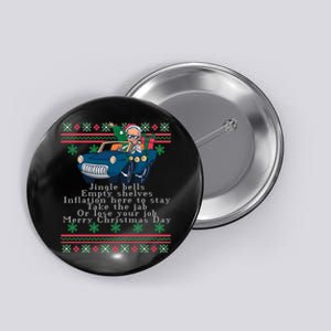 Jingle Joe Biden Funny Santa Trump Ugly Christmas Sweater Button