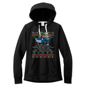 Jingle Joe Biden Funny Santa Trump Ugly Christmas Sweater Women's Fleece Hoodie