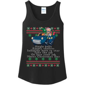 Jingle Joe Biden Funny Santa Trump Ugly Christmas Sweater Ladies Essential Tank