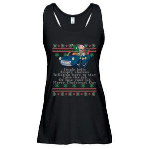 Jingle Joe Biden Funny Santa Trump Ugly Christmas Sweater Ladies Essential Flowy Tank