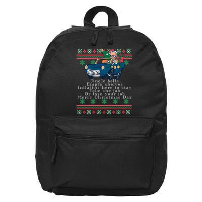 Jingle Joe Biden Funny Santa Trump Ugly Christmas Sweater 16 in Basic Backpack