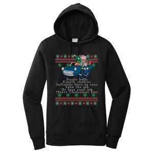 Jingle Joe Biden Funny Santa Trump Ugly Christmas Sweater Women's Pullover Hoodie