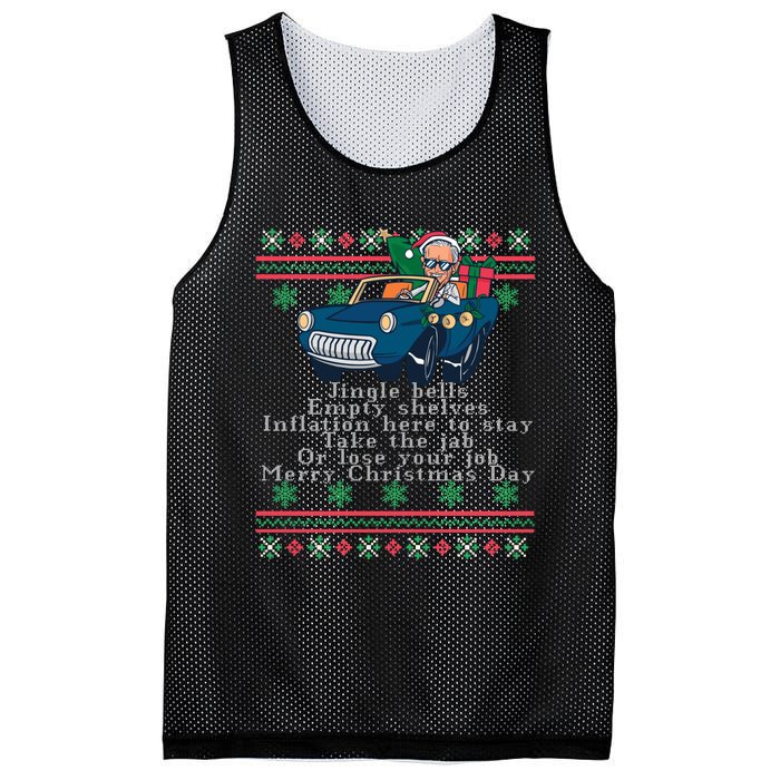 Jingle Joe Biden Funny Santa Trump Ugly Christmas Sweater Mesh Reversible Basketball Jersey Tank