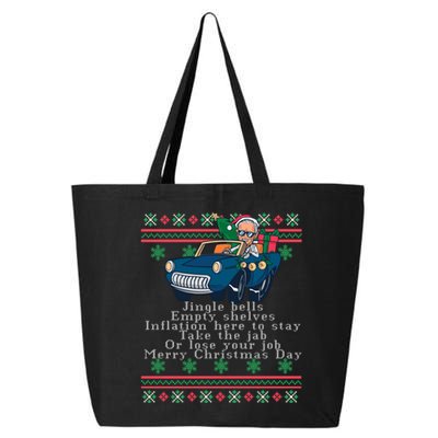 Jingle Joe Biden Funny Santa Trump Ugly Christmas Sweater 25L Jumbo Tote