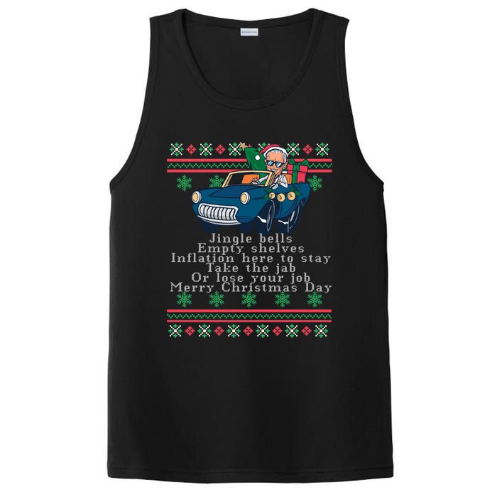 Jingle Joe Biden Funny Santa Trump Ugly Christmas Sweater PosiCharge Competitor Tank