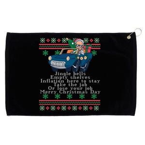 Jingle Joe Biden Funny Santa Trump Ugly Christmas Sweater Grommeted Golf Towel