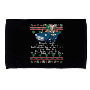 Jingle Joe Biden Funny Santa Trump Ugly Christmas Sweater Microfiber Hand Towel