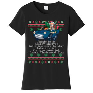 Jingle Joe Biden Funny Santa Trump Ugly Christmas Sweater Women's T-Shirt