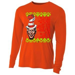 Jingle Joe Biden Xmas Rhyme Trump 36 Ugly Christmas Sweater Gift Cooling Performance Long Sleeve Crew