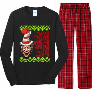 Jingle Joe Biden Xmas Rhyme Trump 36 Ugly Christmas Sweater Gift Long Sleeve Pajama Set